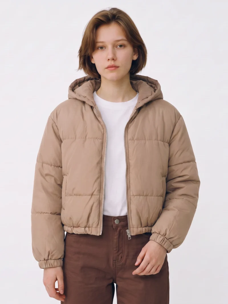 chaqueta impermeable nal corta beige