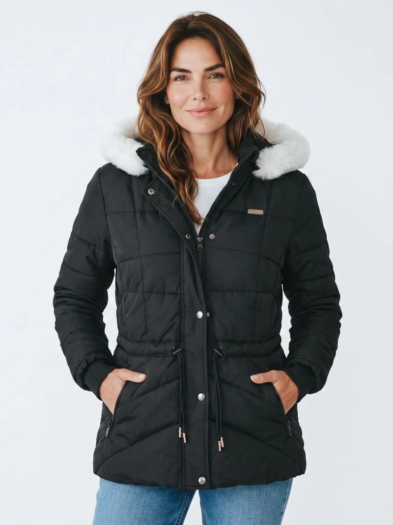chaqueta impermeable tipo gaban negro